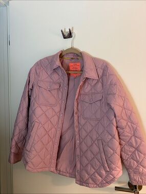 J. Crew Quilted Light Pink Button-Front Jacket